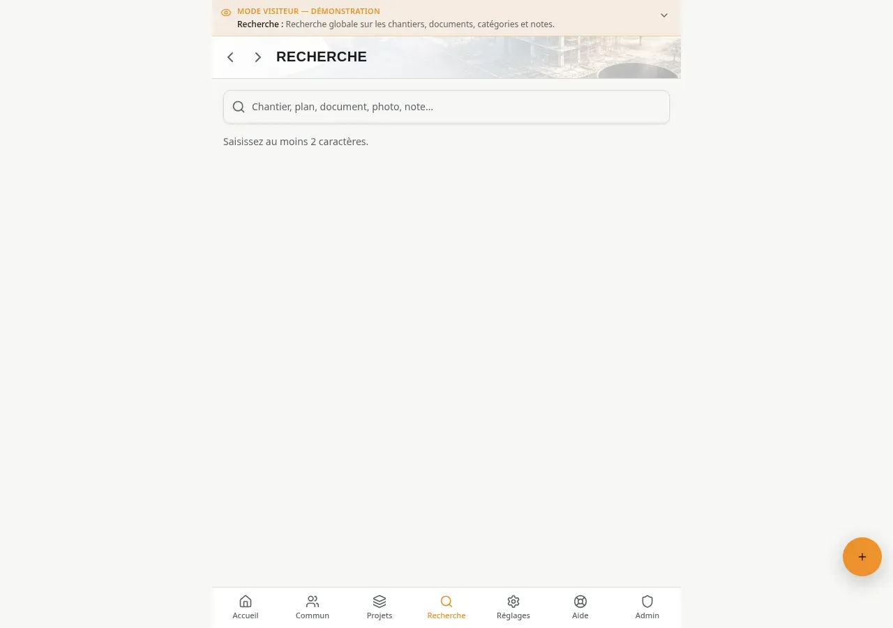 La recherche dans les plans