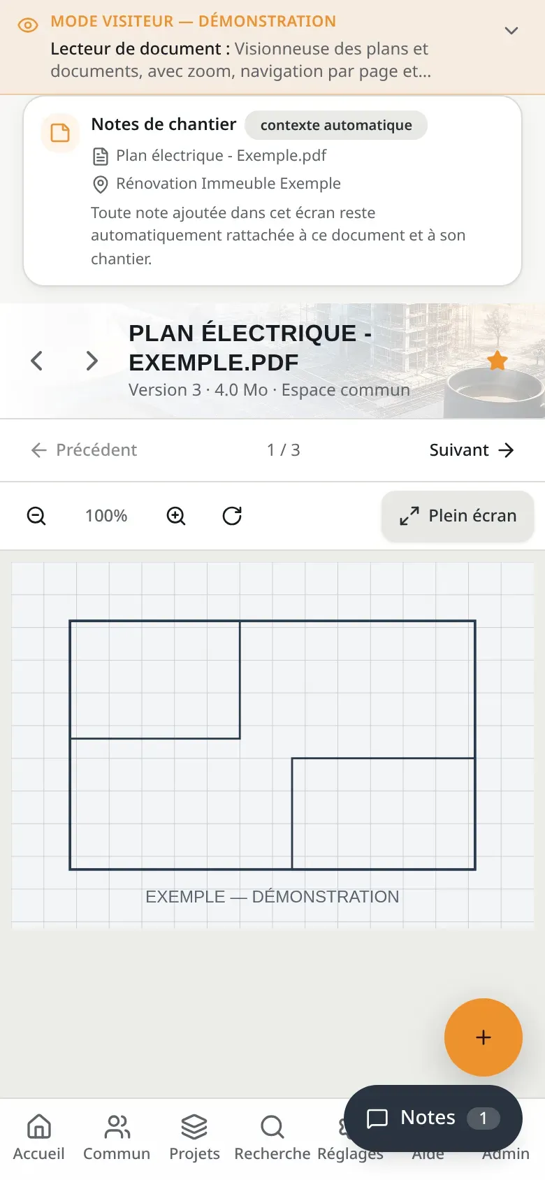 Un plan ouvert sur téléphone